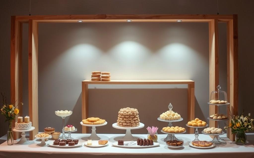 estrutura da mesa de doces